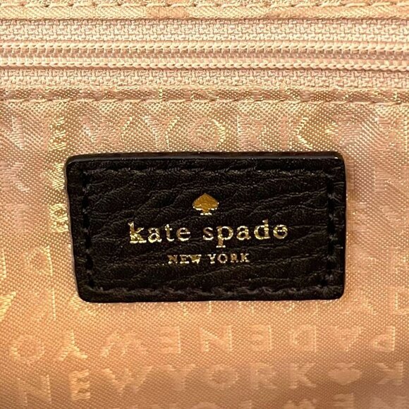 Kate Spade Black Leather Laurel Magnolia Top Handle Suede Sided Shopper Purse - Picture 11 of 11